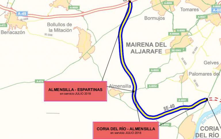 Imagen noticia: Tramos de la SE-40 entre Coria del Río y Espartinas en Sevilla - Ministerio de Fomento.