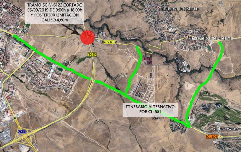 Imagen noticia: Mapa del tramo afectado - Ministerio de Fomento.