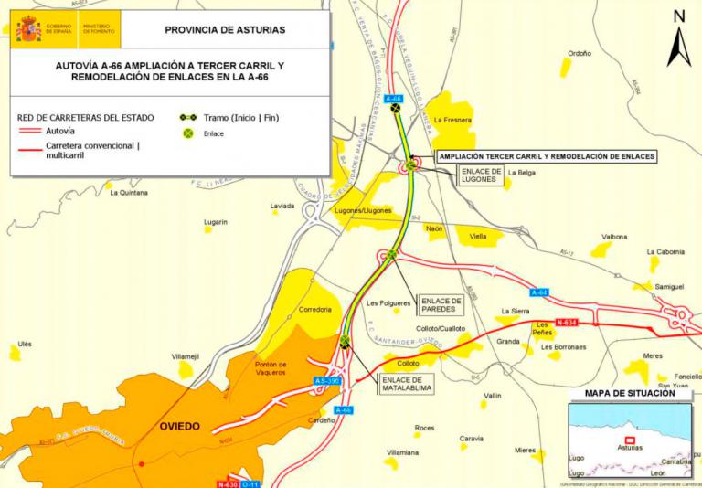 Imagen noticia: Autovía A66 ampliación a tercer carril y remodelación de enlaces en la A66 - Ministerio de Fomento.
